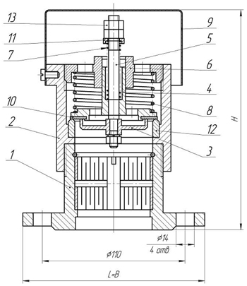 Клапан дыхательный механический КДМ а-50, КДМ а-50-1 чертеж