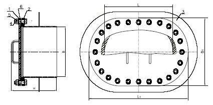 Схема овального люк-лаза ЛЛ